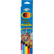 Карандаши цветные 6 цветов Centrum "Pencils" пластиковые с заточенным грифелем, шестигранные, картонная упаковка с европодвесом