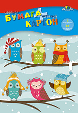 Цветной картон "Апплика" формат А-4, 8 листов 8 цветов + цветная бумага 16 листов 8 цветов, немелованная, односторонняя, в ассортименте 