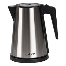 Чайник металл Galaxy GL0326, объем 1,2 л, тройная стенка из нержавеющей стали,  мощность 1200 Вт, цвет серебристый/черный