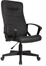 Кресло CH-480LT/BLACK-PU. Обивка - экокожа, цвет черный. Пластиковая крестовина. Механизм Пиастра. Нагрузка до 120 кг. 