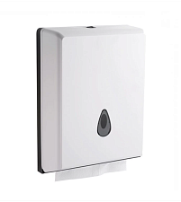 Полотенцедержатель для листовых полотенец Z- сложения KSITEX TH-8035A   рассчитан на 2-е упаковки полотенец, пластиковый, окно-индикатор, размеры: 350x250x100 мм, цвет белый