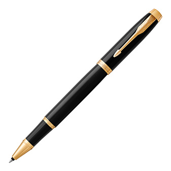 Роллер PARKER IM Metal Core T-321 Black GT F черный стержень, корпус: латунь/лак/позолота, в подарочной упаковке