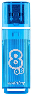 Флеш-носитель   8GB Smart Buy "Glossy", USB 2.0, Голубой, предназначен для хранения и переноса цифровых данных.  