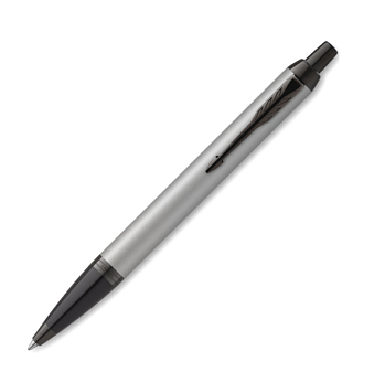 Ручка шариковая Parker IM Achromatic, Matt Grey B, синие чернила, корпус: нержавеющая сталь. Ручка упакована в подарочную фирменную коробку Parker.