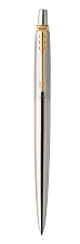 Ручка гелевая PARKER Jotter Core K694 Stainless Steel GT M, черный стержень. Корпус: нержавеющая сталь, цвет отделки: золотистый. Блистер.