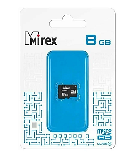 Флеш-носитель 8Gb Mirex microSDHC Class черный
