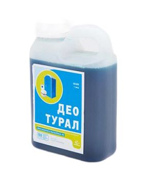 Концентрированное средство "Део-турал" для обеззараживания и дезодорации содержимого биотуалетов и выгребных ям, 1л, канистра