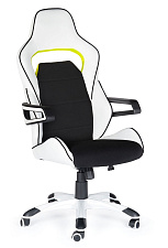 ОБНОВЛЕНИЕ КОЛЛЕКЦИИ. ГОРЯЩАЯ ЦЕНА! Кресло геймерское Джокер Z черная ткань/белая экокожа. Пластиковая крестовина.Механизм Топ-ган. Нагрузка до 120 кг.