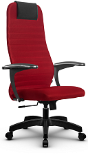 Кресло SU-BU158-10. Обивка - ткань/сетка, цвет красный. Пластиковая крестовина. Механизм Топ-ган. Нагрузка до 120 кг.