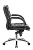 Кресло T-9927SL-LOW/BLACK. Обивка - кожа, цвет черный. Хромированная крестовина. Подлокотники хромированные с мягкими кожаными накладками, Нагрузка до 200 кг. Серия кресел: 40_314, 43_166. 