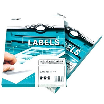 Бумага самоклеящаяся SMARTLINE Labels белая, формат А4, размер 105х70мм, 8шт на листе, 100 листов в упаковке.