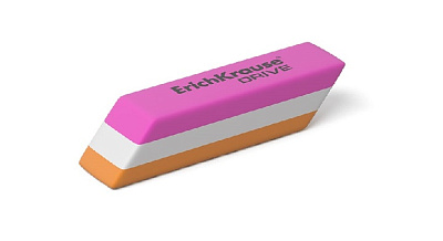 Ластик ErichKrause Drive прямоугольный скошенный, резина, размер 55х15х13мм, цвет комбинированный ассорти
