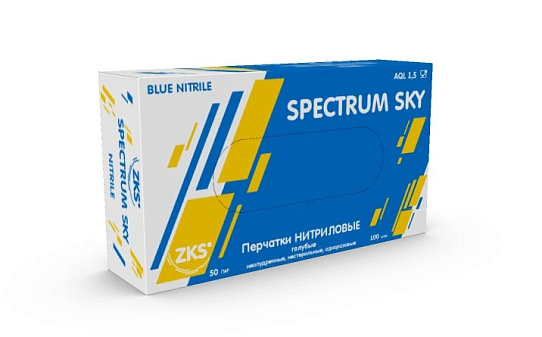 Перчатки нитриловые 50 пар/ 100 шт XL (10) / Spectrum Sky неопудренные голубые, предназначены для работы в пищевой, хозяйственной. медицинской отраслях. Вес пары - 6 г