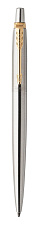 Ручка шариковая PARKER Jotter Core K691 Stainless Steel GT M, синий стержень. Корпус: нержавеющая сталь, цвет отделки: золотистый. Блистер.