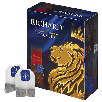 Чай "Richard "Royal English Breakfast" черный 100 пакетиков с ярлычком по 2гр