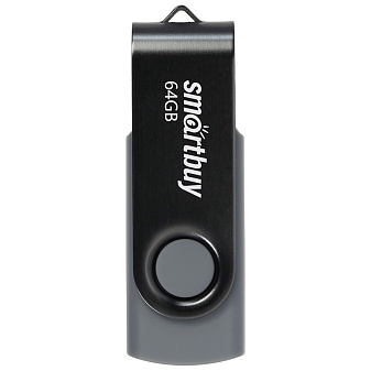 Флеш-носитель  64Gb USB2.0 SmartBuy "Twist", Flash Drive, серый,  предназначен для хранения и переноса цифровых данных. 