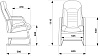 Кресло T-9923WALNUT-AV/BL. Обивка - кожа, цвет черный. Полозья дерево цвет «темный орех», Нагрузка: до 120 кг.
