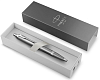 Ручка шариковая PARKER IM Writing Rituals K331 серый M синий стержень, нержавеющая сталь, серебристый отделка, подарочная упаковка