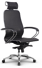 Кресло Samurai K-2.04. Обивка - экокожа, цвет черный. Съемный 3D подголовник. Хромированная крестовина. Синхромеханизм. Нагрузка до 150 кг.