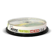 Диск CD-R  10шт/уп, Mirex Ink Printable Cake Box, 700 МБ 48х