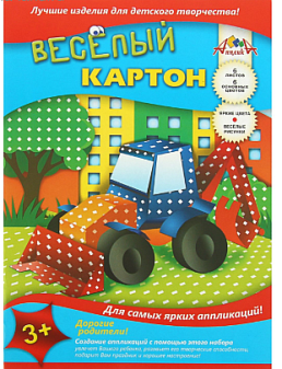 Цветной картон Апплика "Веселый картон. Ромбики" формат А-4, 6 листов 6 цветов, мелованный, двусторонний картон, в папке