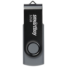 Флеш-носитель  32Gb USB2.0 SmartBuy "Twist", Flash Drive, серый,  предназначен для хранения и переноса цифровых данных. 