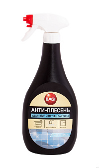 Чистящий спрей для ванной комнаты BAGI "АНТИ-ПЛЕСЕНЬ" 500 мл удаляет пятна, плесень, грибок