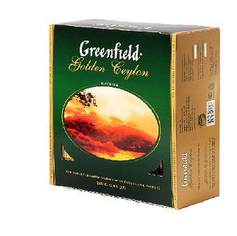 Чай "Greenfield "Golden Ceylon" черный, 100 пакетиков с ярлычком по 2г в саше