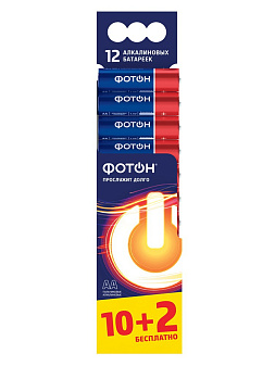 Батарейка щелочная Фотон / 1,5V / LR6, AA, пальчиковые / 12 шт./уп.