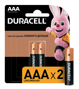 Батарейка щелочная Duracell BL-2 / 1,5V /  LR03, AAA, Мизинчиковая / 2шт/уп