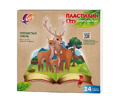 Пластилин 24 цвета "ЛУЧ "ZOO" (ЗОО),  360 грамм