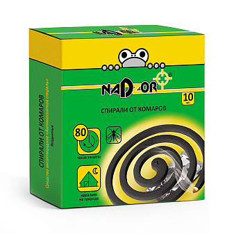 Средство от комаров "Nadzor" Спираль, без запаха, цвет: черный, 10 шт/упак