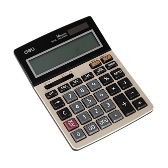 Калькулятор Deli 14 разряд. Core E1671C 185х135х39мм бухгалтерский, настольный, золотистый